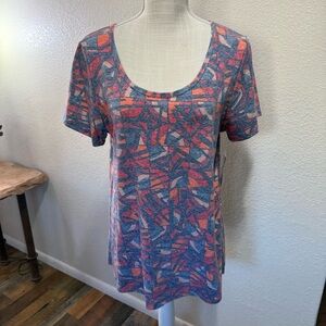 LuLaRoe - Classic T - Colorful Abstract Short Sleeve Top - Size Large - NWT